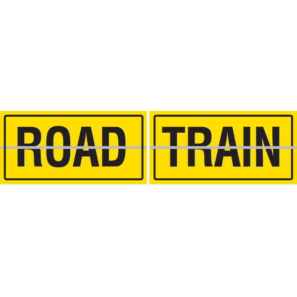 ROAD TRAIN Hinged 2 Piece 600 x 250mm Class 2 Reflective Sign - Aluminium Plate