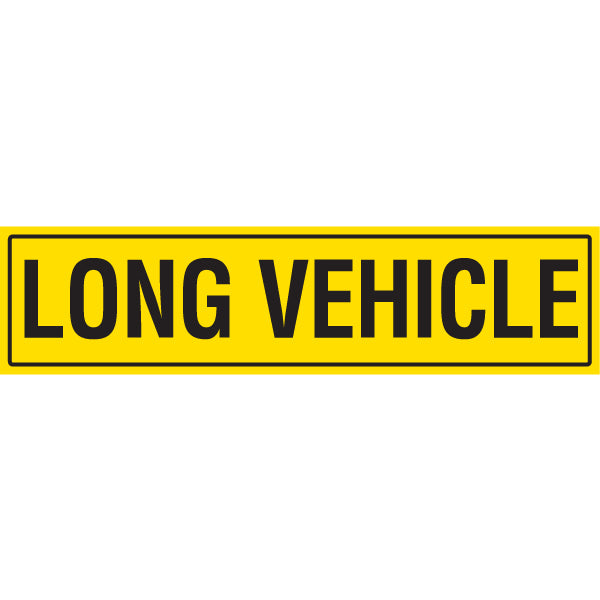 LONG VEHICLE 1020 x 250mm Class 2 Reflective Sign - Metal Plate