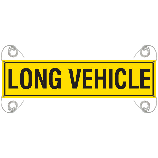 LONG VEHICLE 1225 x 315mm Reflective Banner - Vinyl Canvas