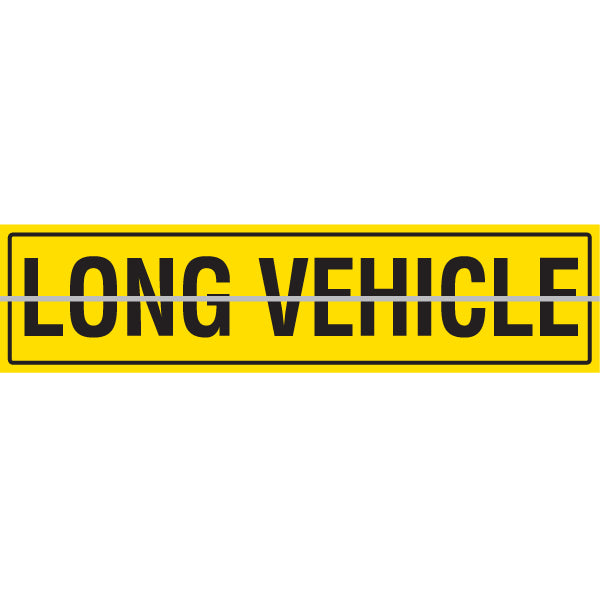 LONG VEHICLE Hinged 1200 x 300mm Class 2 Reflective Sign - Aluminium Plate