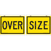 OVERSIZE Hinged 2 Piece 600 x 500mm Class 2 Reflective Sign, With Anti Luce - Aluminium Plate