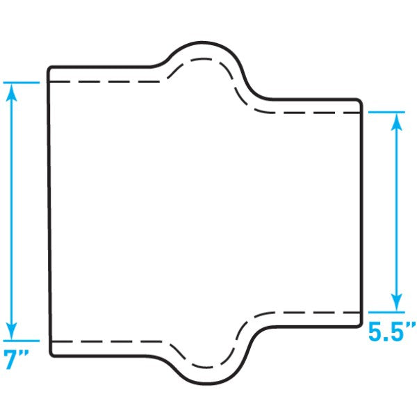 Air Intake Rubber Hump Hose Reducer - 7" / 5.5"