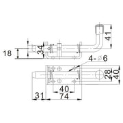 Spring Loaded Pad Bolt - 12mm Bolt Dia.