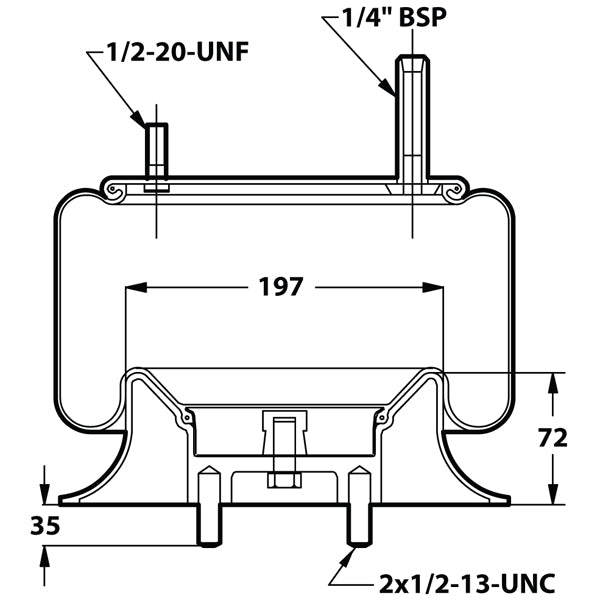 Air Spring Assembly - Kenworth 10.8" Air Glide 200, Pre 1998 / Truck