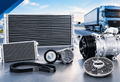 Truck AC condenser and compressor for heavy vehicle cooling system