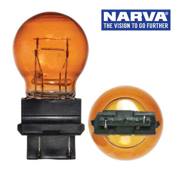 Narva 47558 - 12V 27/7W Amber W2.5 X 16Q P727/7W Wedge Globes (Box of 10)