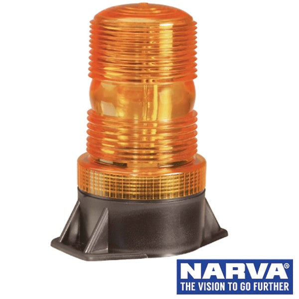 NARVA LED Guardian Quad Flash Strobe Light, Flange Base - Amber