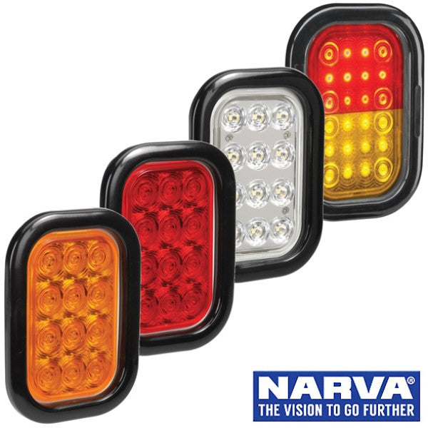 Narva Model 45 LED Rear Direction Lamps with Vinyl Grommet - 160 x 112mm