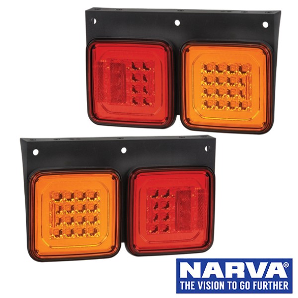 Narva Model 47 LED Rear Direction Lamps with In-built Retro Reflector - 330 x 199mm