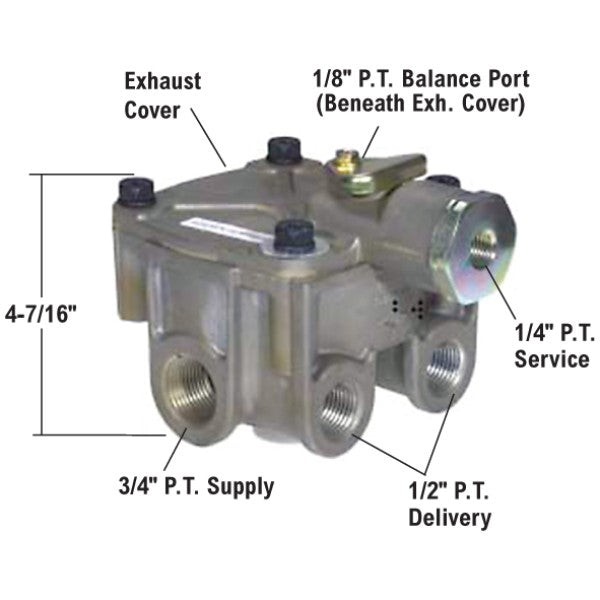 R-14 Relay Valve - Vertical Delivery Ports