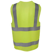 Fluorescent Yellow Safety Vest with Reflective Strips & Zip Front