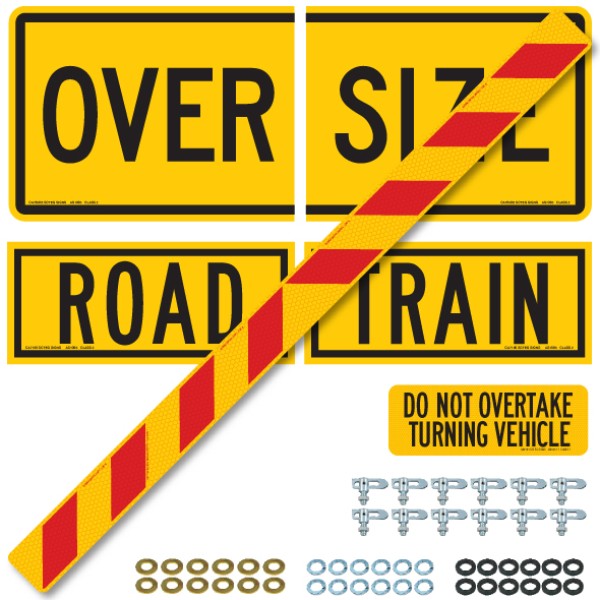 Falling Loading Trailer Ramp Signage Signage Kit. To Suit - Extendable Drop Deck With Ramps