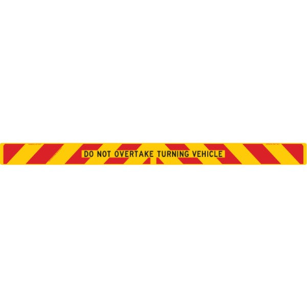 ZEBRA / DO NOT OVERTAKE TURNING VEHICLE 2140 x 150mm Class 1 Reflective Sign - Aluminium Plate