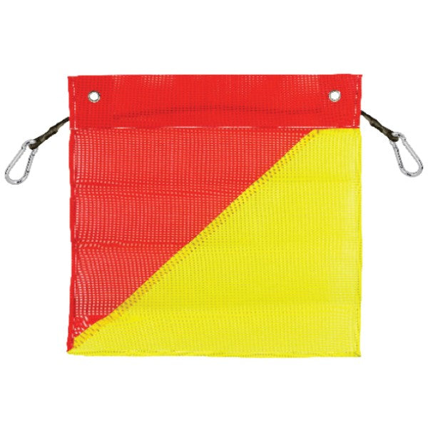 Red & Yellow Safety Flag Kit, 450 x 450mm - For Transport / Oversize Truck & Trailer Loads