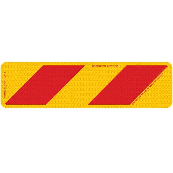 ZEBRA Left Hand Rear 400 x 100mm Class 1 Reflective Sign - Long Life Sticker