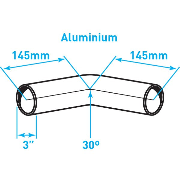 Exhaust Elbow 30º Bend, Aluminized Steel - 3"