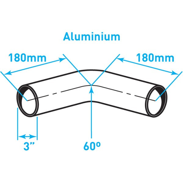 Exhaust Elbow 60º Bend, Aluminized Steel - 3"