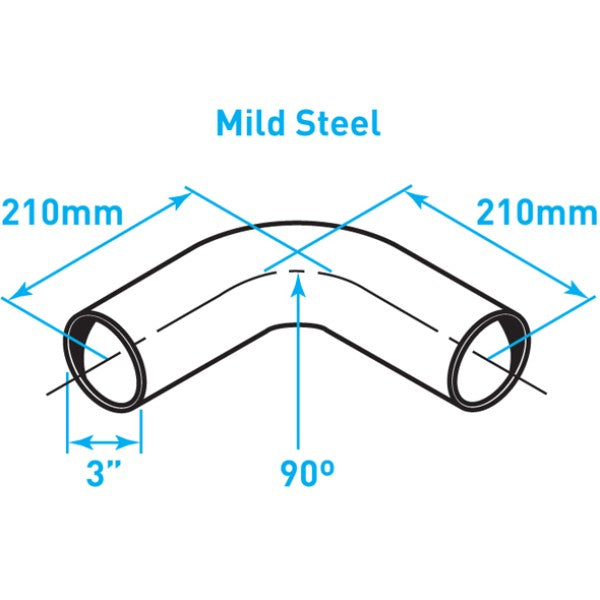 Exhaust Elbow 90º Bend, Aluminized Steel - 3"