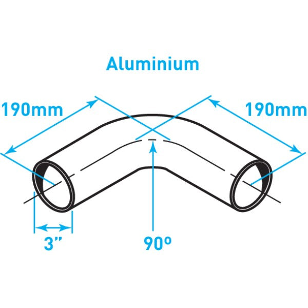 Exhaust Elbow 90º Bend (Short Radius), Aluminized Steel - 3"