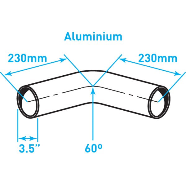 Exhaust Elbow 60º Bend, Aluminized Steel - 3.5"