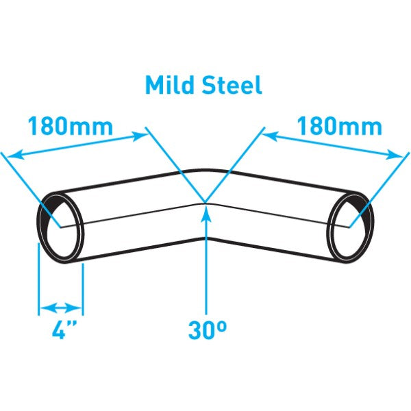 Exhaust Elbow 30º Bend, Mild Steel - 4"