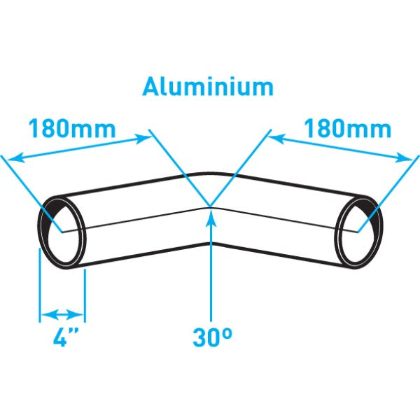 Exhaust Elbow 30º Bend, Aluminized Steel - 4"