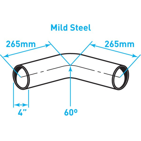 Exhaust Elbow 60º Bend, Mild Steel - 4"