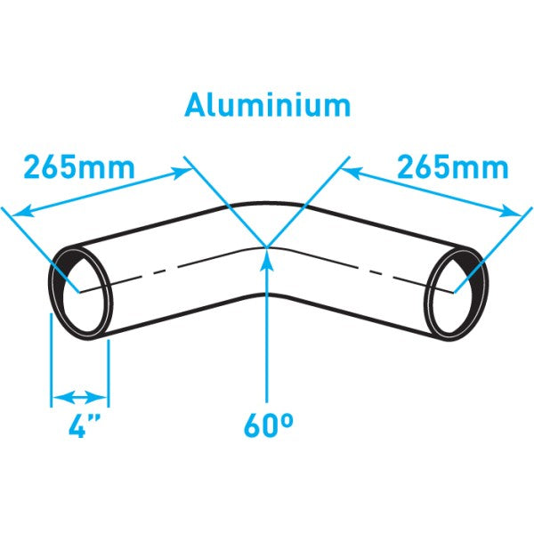 Exhaust Elbow 60º Bend, Aluminized Steel - 4"