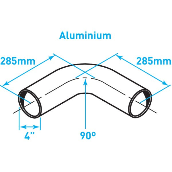 Exhaust Elbow 90º Bend, Aluminized Steel - 4"