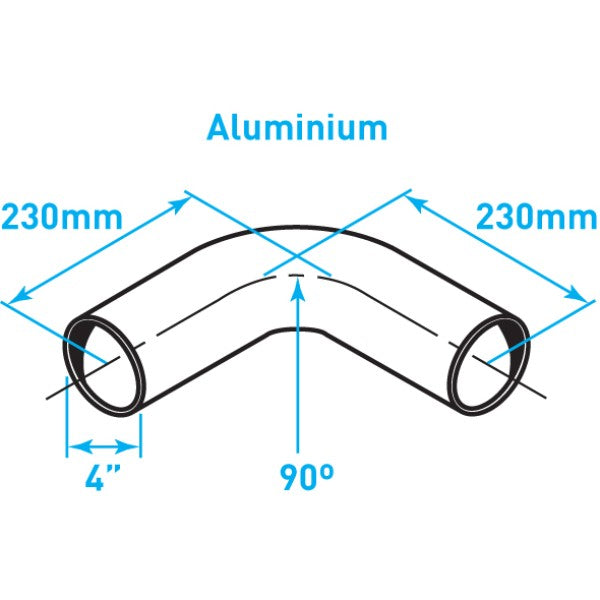 Exhaust Elbow 90º Bend (Short Radius), Aluminized Steel - 4"