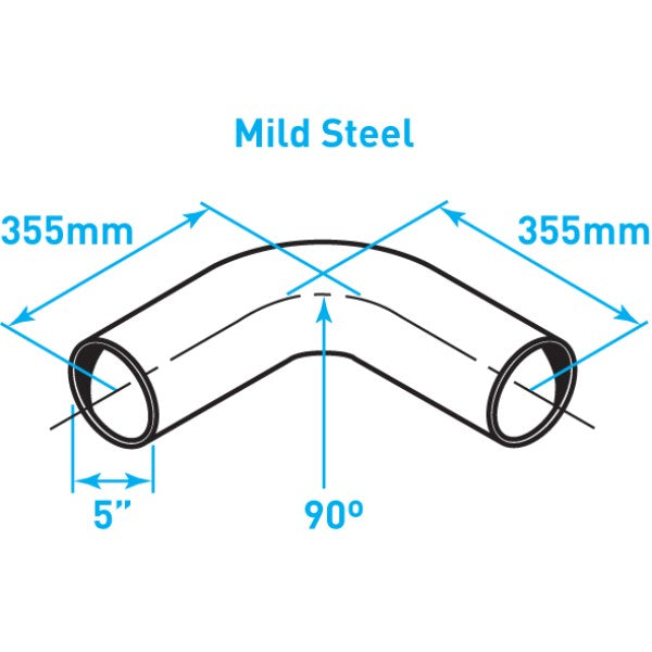 Exhaust Elbow 90º Bend, Mild Steel - 5"