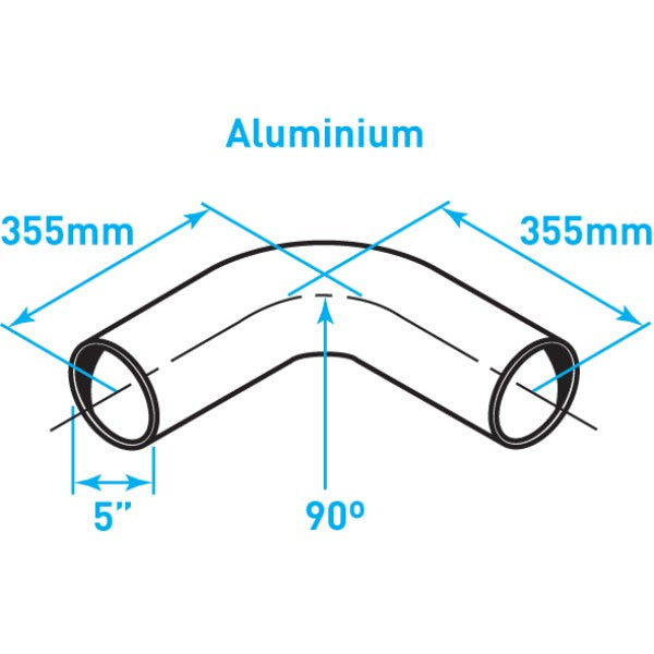 Exhaust Elbow 90º Bend, Aluminized Steel - 5"