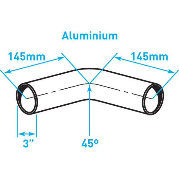 Exhaust Elbow 45º Bend, Aluminized Steel - 3"