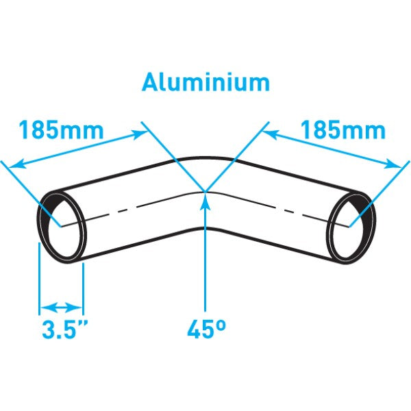 Exhaust Elbow 45º Bend, Aluminized Steel - 3.5"