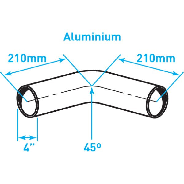 Exhaust Elbow 45º Bend, Aluminized Steel - 4"