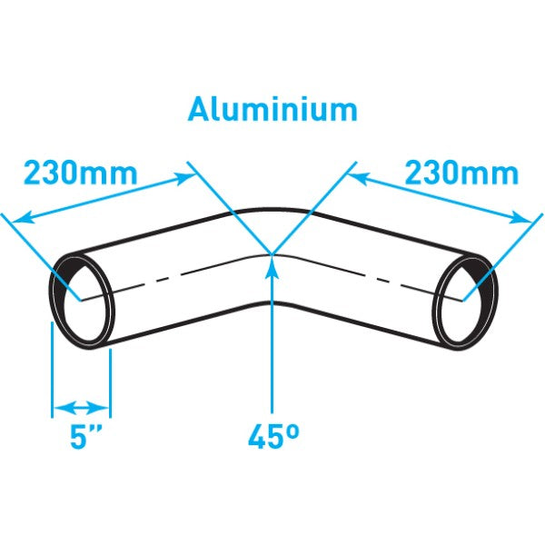 Exhaust Elbow 45º Bend, Aluminized Steel - 5"