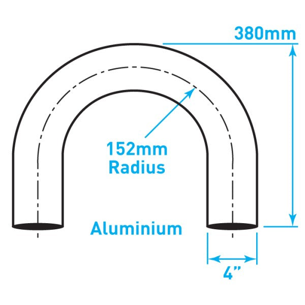 Exhaust Elbow 180º U Bend, Aluminized Steel - 4"