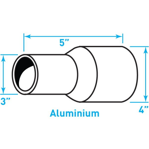 Truck Exhaust Expanded Adaptor, Aluminized Steel - 3" / 4" Outside Diameter