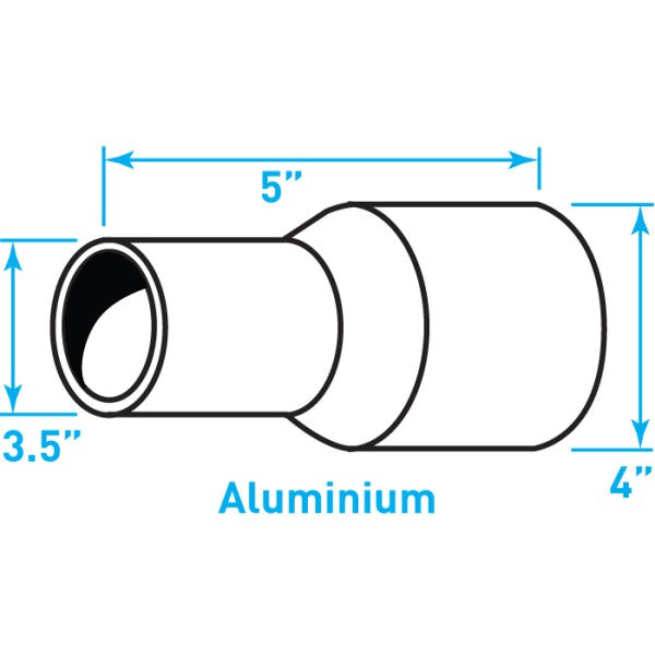 Truck Exhaust Expanded Adaptor, Aluminized Steel - 3.5" / 4" Outside Diameter