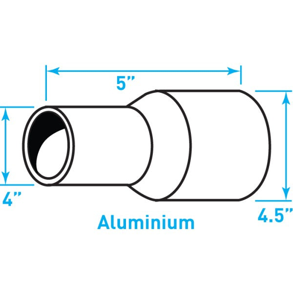 Truck Exhaust Expanded Adaptor, Aluminized Steel - 4" / 4.5" Outside Diameter