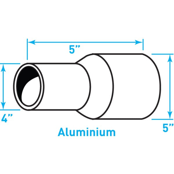 Truck Exhaust Expanded Adaptor, Aluminized Steel - 4" / 5" Outside Diameter