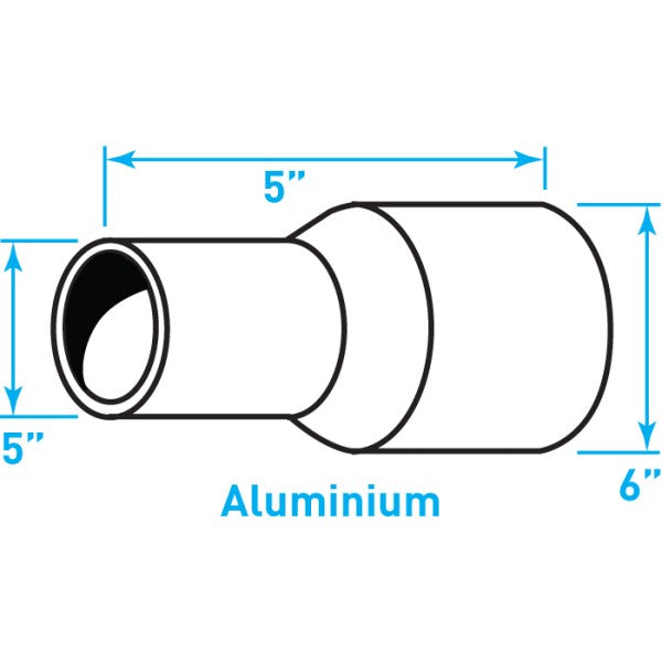 Truck Exhaust Expanded Adaptor, Aluminized Steel - 5" / 6" Outside Diameter