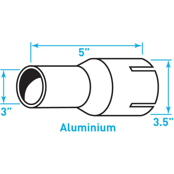 Truck Exhaust Expanded Adaptor, Aluminized Steel - 3" / 3.5" Inside Diameter