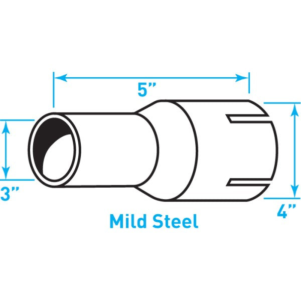 Truck Exhaust Expanded Adaptor, Mild Steel - 3" / 4" Inside Diameter