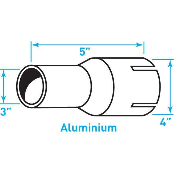 Truck Exhaust Expanded Adaptor, Aluminized Steel - 3" / 4" Inside Diameter