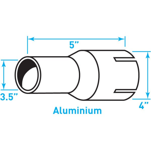 Truck Exhaust Expanded Adaptor, Aluminized Steel - 3.5" / 4" Inside Diameter