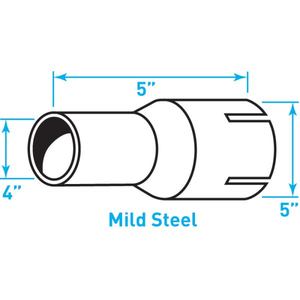 Truck Exhaust Expanded Adaptor, Mild Steel - 4" / 5" Inside Diameter