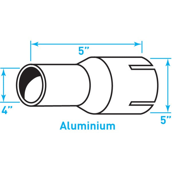 Truck Exhaust Expanded Adaptor, Aluminized Steel - 4" / 5" Inside Diameter