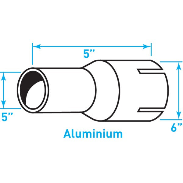 Truck Exhaust Expanded Adaptor, Aluminized Steel - 5" / 6" Inside Diameter