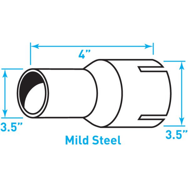 Truck Exhaust Coupler Single 16g, Mild Steel - 3.5"